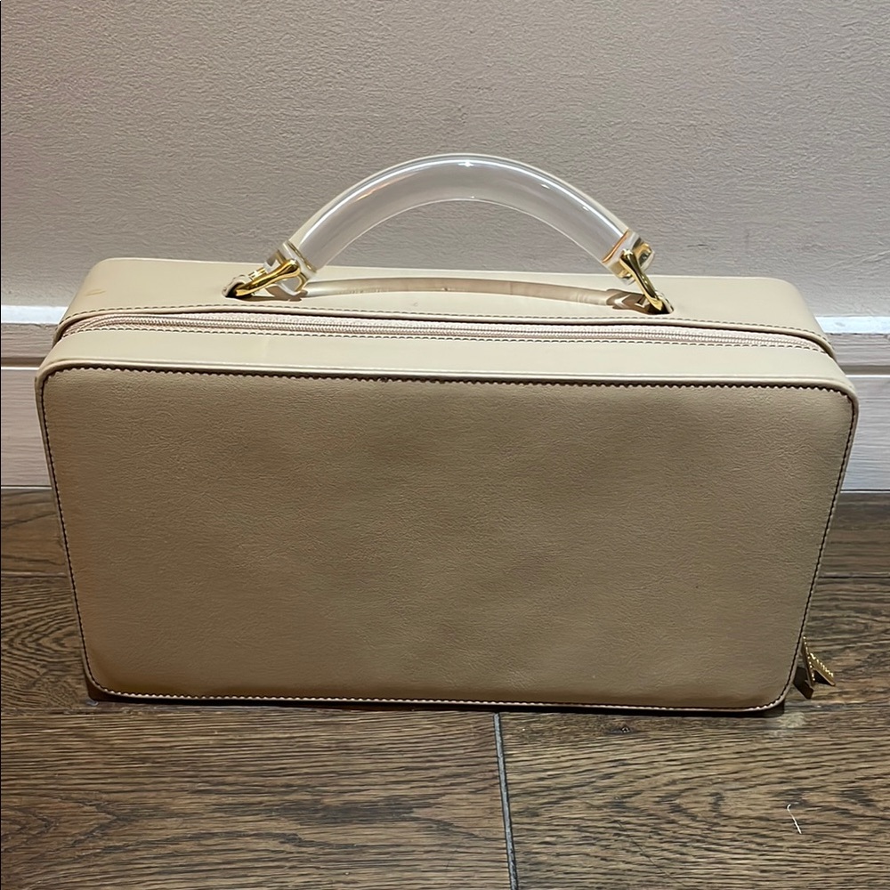 Estee Lauder Cream Cosmetic Bag with Gold Hardware